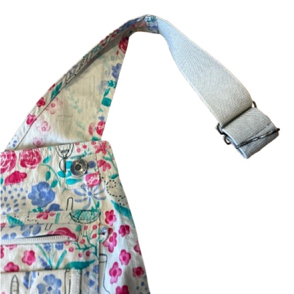 Duluth Trading Co Womens Gray and Pink Floral Patterned Overalls Size Large X 31 - Picture 6 of 16